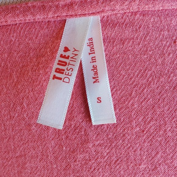 Cold Shoulder Pink Top with Embroidery and Ruffle - Picture 5 of 5